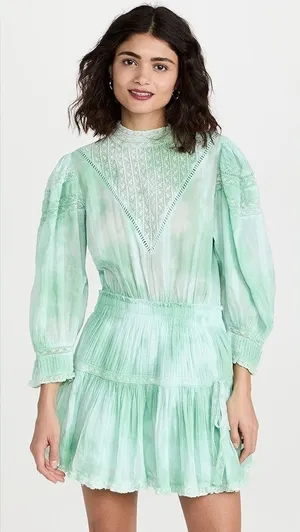 NEW LoveShackFancy Viola Victorian Mini Dress thumbnail 1