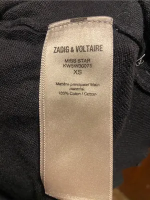Zadig & Voltaire Paris size extra small, miss star black cotton sweater thumbnail 3