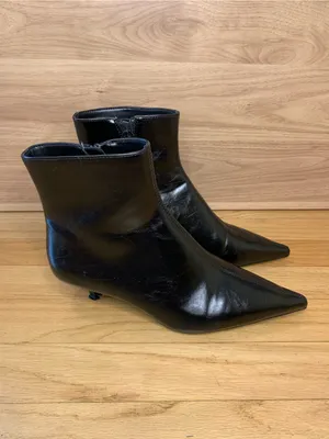 Mango Pointed Heel Ankle Boots in Black - Size 6 thumbnail 2