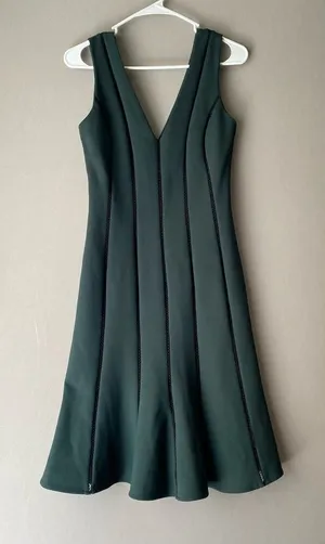 Adelyn Rae Office Siren Academia‎ V-Neck Fit & Flare Dress S Green thumbnail 1