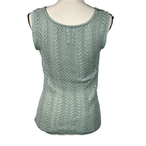 Calvin Klein Jeans Large Top Crochet Sleeveless Semi-Sheer Stretch Round Neck thumbnail 4
