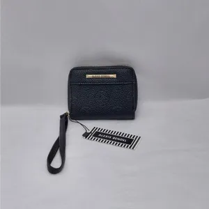 Alexis Bendel Womens Wristlet Wallet Black Pebbled Zip Around Coin Card Holder thumbnail 6