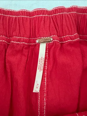 Free People Washed Tomato Red Utility Shorts Coastal Euro Summer thumbnail 11