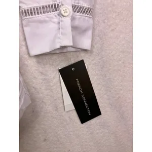 French Connection Layered Look Top Women‎ Small Navy White Striped Mixed Media thumbnail 3