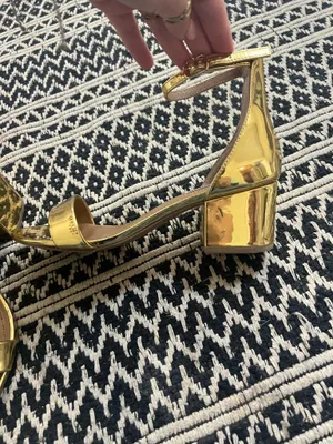 Heels Steve Madden Gold Strappy Metallic thumbnail 2