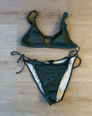Pacsun - La Hearts Olive Green Tie-Side Bikini Set thumbnail 1