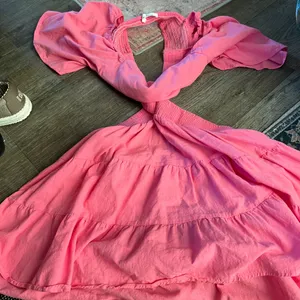 Shy Velvet Dress Womens L Crossover Cut Out‎ Waist Mini Summer Square Neck Pink thumbnail 7