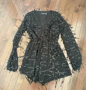 Miss Ord Black Sequin Romper Size XS thumbnail 1