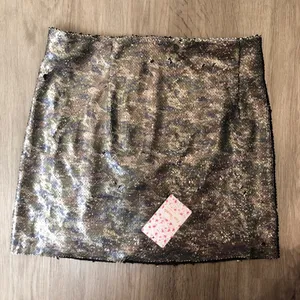 Free People Women's Black/Green Camo Reverse Sequin Stretch Mini Skirt sz 0 thumbnail 8