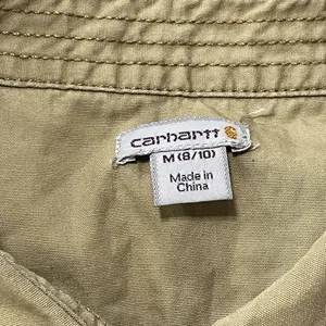 Carhartt Womens Brown Duck Short Sleeve Top Blouse Button Down Size Medium 8-10 thumbnail 6