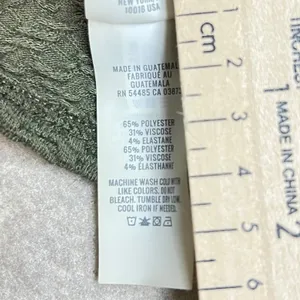 Aerie Womens Olive Green Textured Long Sleeve Crop Top Size Medium Crew Neck EUC thumbnail 5