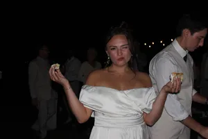 Always Celebrating Lulus Satin Ivory Dress Off Shoulder thumbnail 7