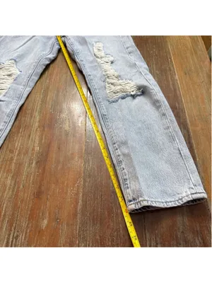 Levi's Wedgie Straight Light Blue Distressed Jeans Womens Size 26 thumbnail 9