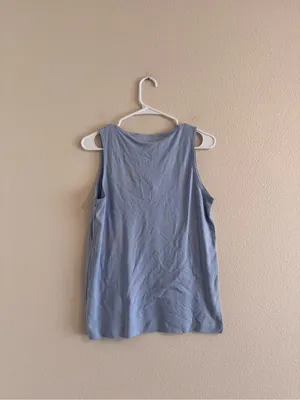 Eddie Bauer Light Blue Sleeveless Henley Tank Top thumbnail 3