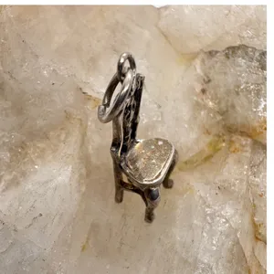 Vintage Sterling Silver Chair Charm Miniature Furniture Pendant 1.36g thumbnail 3