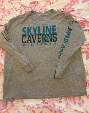 Fruit of the Loom Skyline Caverns Long Sleeve T-Shirt Size XL Gray thumbnail 1
