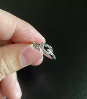 Adjustable silver leaf open ring thumbnail 8