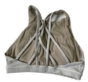 Lululemon Sportsbra Women Size 4 Grayish White Activewear Yoga 10-746 thumbnail 6