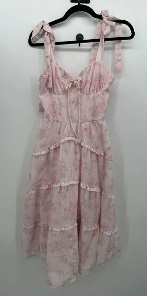 Francescas‎ Alara Floral Midi Dress Sz XS Cottagecore Coquette Feminine Dainty thumbnail 1