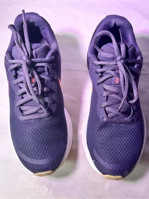 Nike Women's Athletic Sneakers - Purple with Pink Swoosh thumbnail 4