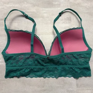Victoria's Secret‎ PINK Green Lace Bralette Lightly Lined Stretch Size M EUC thumbnail 2