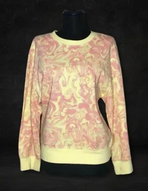 Oversized sweatshirt swirl floral cotton boho hippie festival whimsycal fairy thumbnail 1