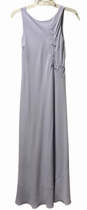 Alyn Paige Light Violet Purple Maxi Dress Size 8 Floral Embroidery Vintage‎ YTK thumbnail 1