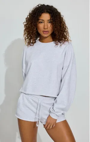 softterry cropped crewneck sweatshirt garage grey thumbnail 2
