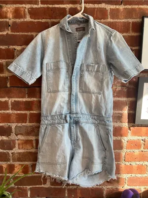 DL 1961 Denim Hannah Romper Utility Jumpsuit Size Small thumbnail 4