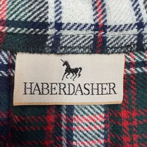 Haberdasher Tartan Plaid Wrap Skirt Sz XS Red Blue Dark Academia Preppy Kilt Pin thumbnail 4