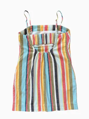Striped Mini Slip Dress Multi Color thumbnail 4