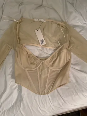 glassons Mesh Long Sleeve Corset Top thumbnail 4