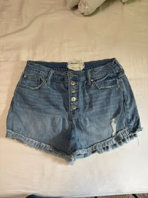 Altar'd State Button Up High waisted Jean shorts thumbnail 2