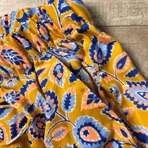Aerie High Rise Paisley Tassel‎ Lace Shorts Blue Yellow XS thumbnail 4