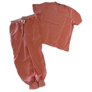 Women's Lightweight Silky Two Piece Scrub Jogger Style Outfit Size XL #260528 thumbnail 1