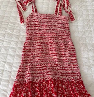 Olivaceous Red Smocked Dress thumbnail 3