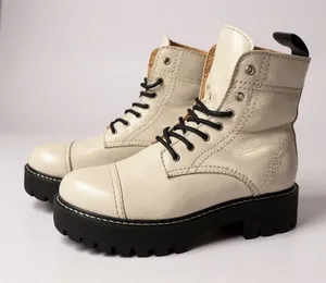 Urban Outfitters Juliette Lace Up Leather White Platform Combat Lug Sole Boots 8 Grunge Punk thumbnail 1