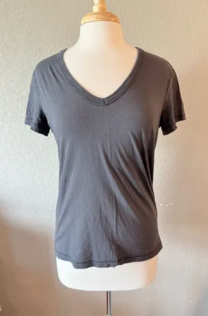 Universal Threads Charcoal Gray V-Neck Slub T-Shirt Small thumbnail 1