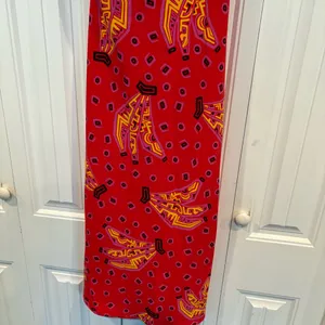 House Of Harlow Pink Banana Print Beaded Spaghetti Strap‎ Midi Dress Size Medium thumbnail 5