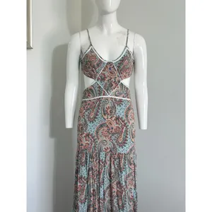 Blue B Collection Women’s Maxi Dress Paisley Boho Strappy V-Neck Beach Resort S thumbnail 2