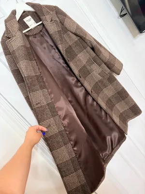 Abercrombie & Fitch Brown Plaid Long Coat Tailored Quiet Luxury Classic Preppy thumbnail 5