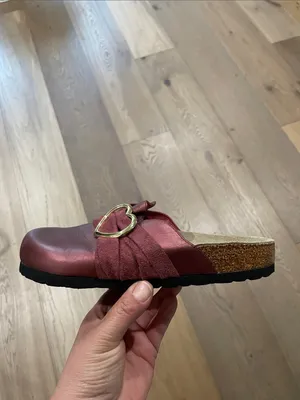 Birkenstock Tatami Tatum Burgundy Clogs Heart Buckle Slip On Women’s Sz 36 (5US) thumbnail 9
