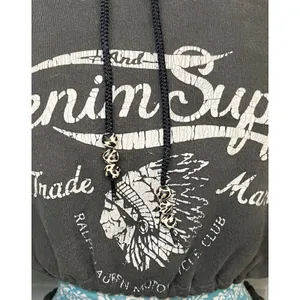 Denim & Supply Ralph Lauren Reworked Crop Hoodie Skirt Set Charcoal Gray L thumbnail 5