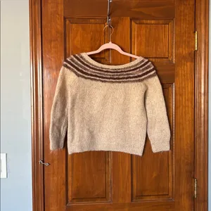 Free People Beige and Brown Cardigan Size Medium thumbnail 2