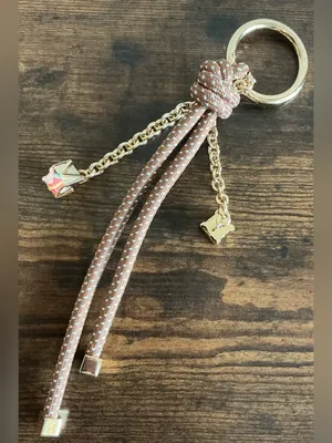 NWOT Michael Kors Speckled Cord/Chain MK Logo Bag Charm Purse Accessory Keyring thumbnail 3