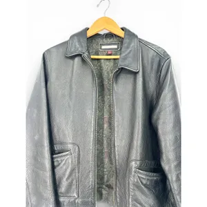 Vintage 90's | M | Leather Bomber Jacket Perfectly Worn Classic Women's Boxy thumbnail 11