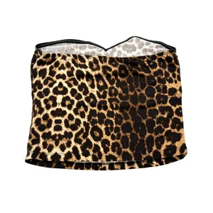 Animal print Stretchy Tube Top Leopard Summer Tee Sleeveless Jaguar Top Cropped thumbnail 2