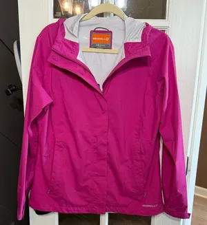 MERRELL Opti-Shell Hooded Lightweight Zip Up Jacket Fuchsia Medium Gorpcore thumbnail 1