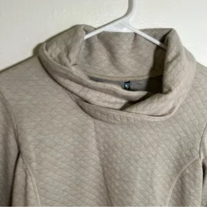 Kuhl Women's Size Medium Athena‎ Pullover Dove Beige Cowl Neck Quilted Pockets thumbnail 8