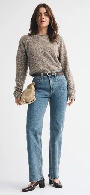 Abercrombie Fitch NWT 90s Straight Ultra High Rise Jeans 12/31 Light Blue Denim thumbnail 1